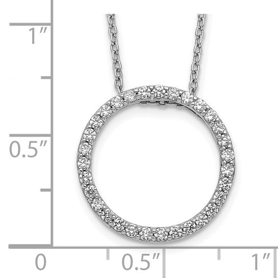 14kt White Gold Diamond Circle 18 inch Necklace