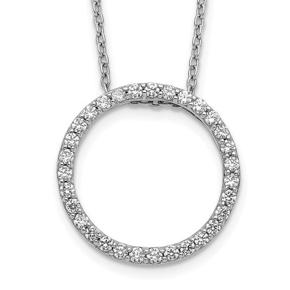 14kt White Gold Diamond Circle 18 inch Necklace