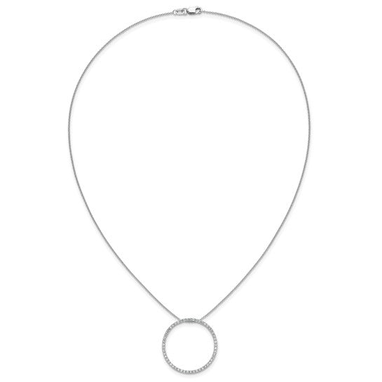 14kt White Gold Diamond Circle 18 inch Necklace
