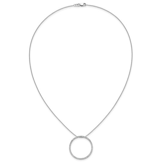 14kt White Gold Diamond Circle 18 inch Necklace