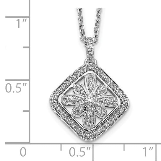 14kt White Gold Diamond Vintage 18 inch Necklace