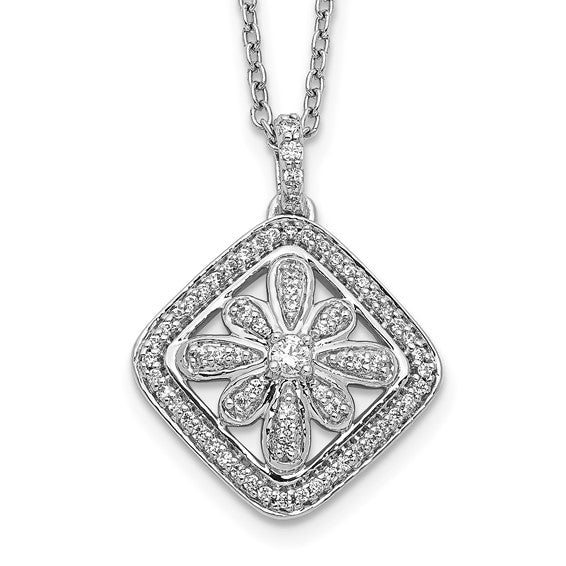 14kt White Gold Diamond Vintage 18 inch Necklace