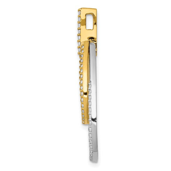 14kt Two-tone 1/2ct. Diamond Double Teardrop Pendant