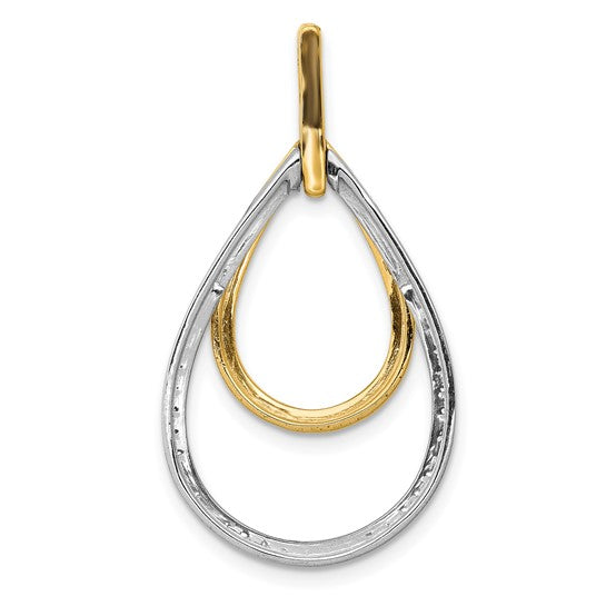 14kt Two-tone 1/2ct. Diamond Double Teardrop Pendant