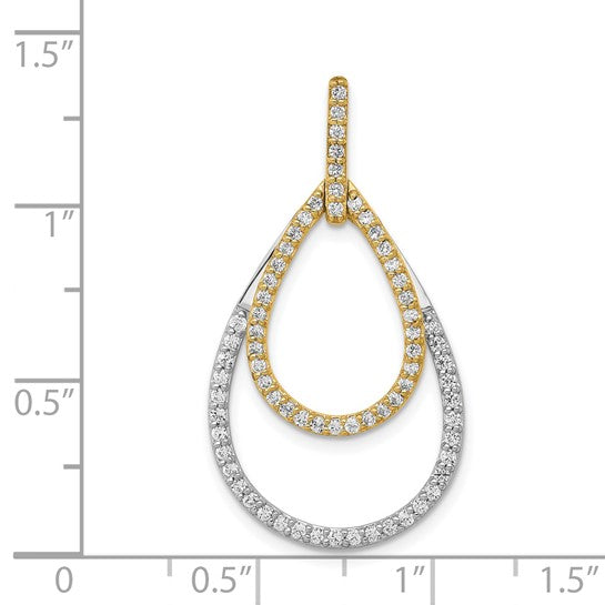 14kt Two-tone 1/2ct. Diamond Double Teardrop Pendant
