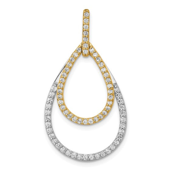 14kt Two-tone 1/2ct. Diamond Double Teardrop Pendant