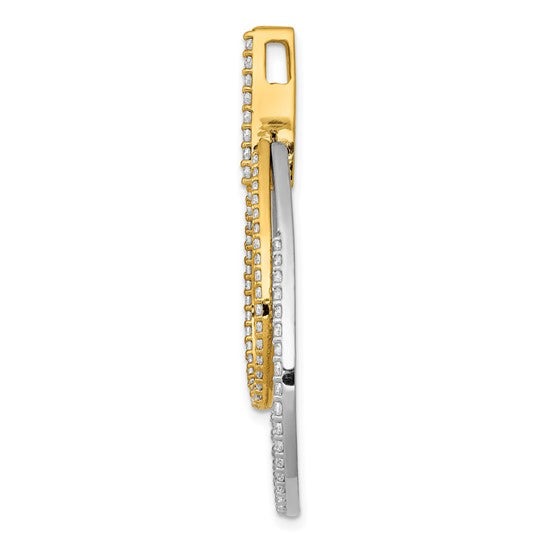 14kt Two-tone 1ct. Diamond Double Teardrop Pendant
