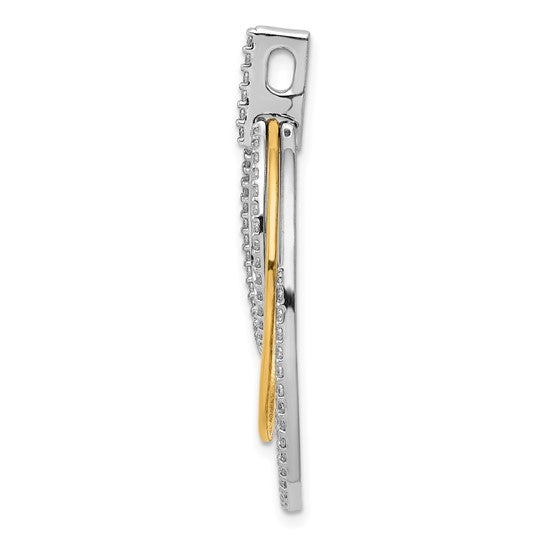 14kt Two-tone 1/2ct. Diamond Fancy Triple Oval Pendant