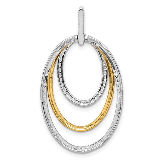 14kt Two-tone 1/2ct. Diamond Fancy Triple Oval Pendant