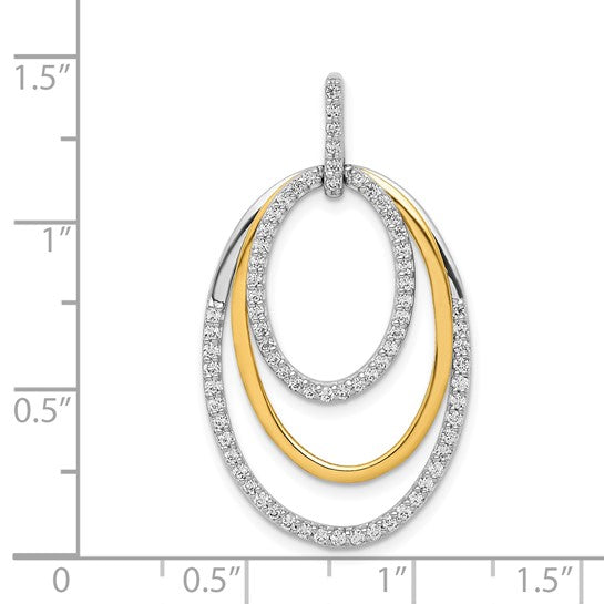 14kt Two-tone 1/2ct. Diamond Fancy Triple Oval Pendant