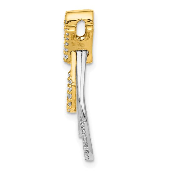 14kt Two-tone 1/4ct. Diamond Triple Teardrop Pendant
