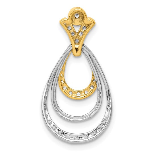 14kt Two-tone 1/4ct. Diamond Triple Teardrop Pendant