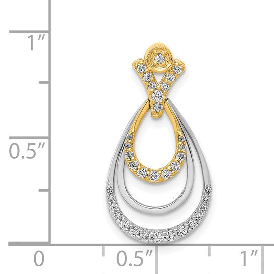 14kt Two-tone 1/4ct. Diamond Triple Teardrop Pendant