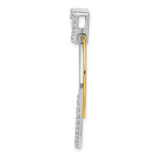 14kt Two-tone 1/2ct. Diamond Fancy Double Circle Pendant
