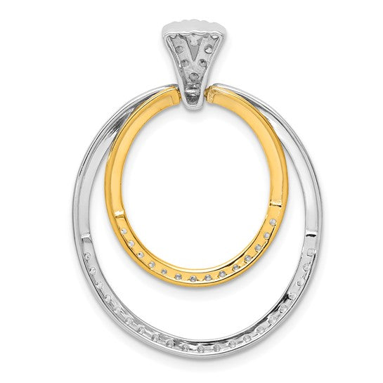 14kt Two-tone 1/2ct. Diamond Fancy Double Circle Pendant