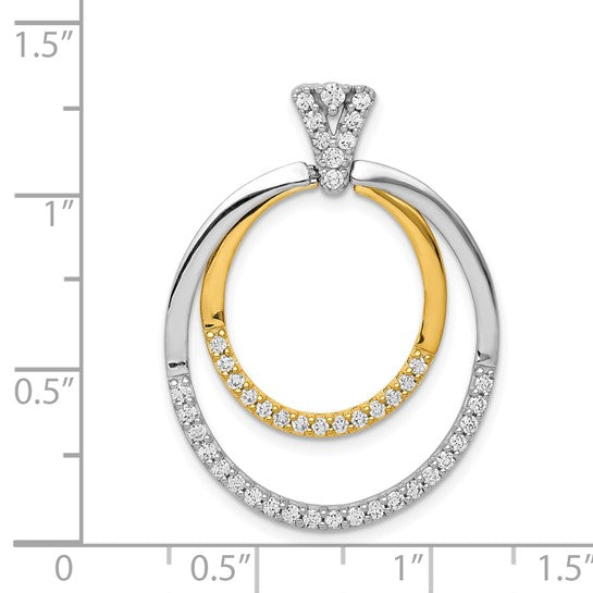 14kt Two-tone 1/2ct. Diamond Fancy Double Circle Pendant