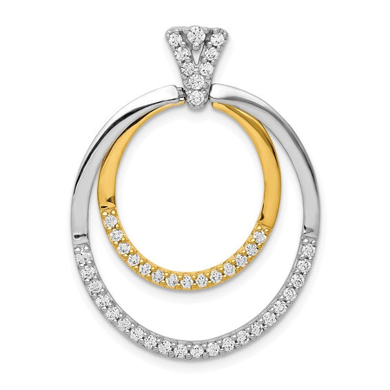 14kt Two-tone 1/2ct. Diamond Fancy Double Circle Pendant