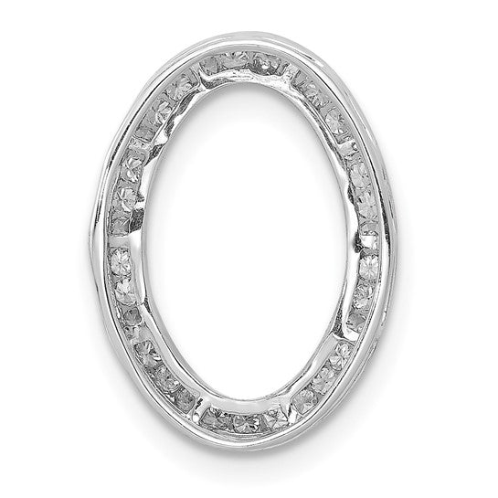 14kt White Gold 1/4ct. Diamond Channel Set Oval Chain Slide