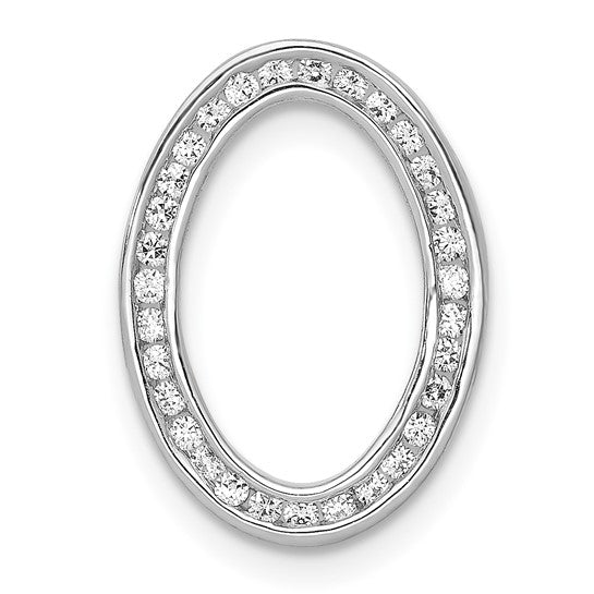 14kt White Gold 1/4ct. Diamond Channel Set Oval Chain Slide