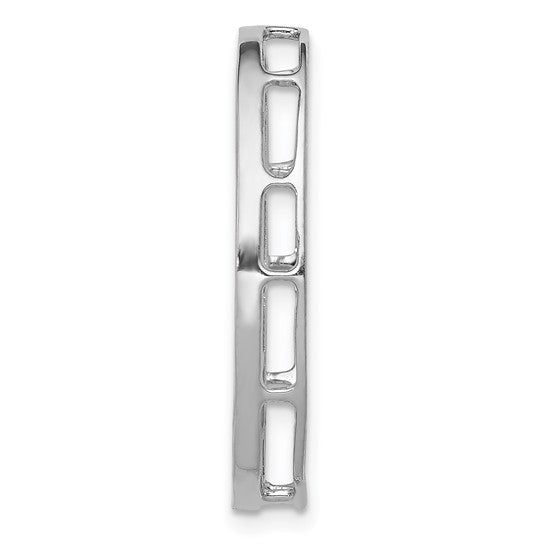 14kt White Gold 1/2ct. Diamond Channel Set Oval Chain Slide