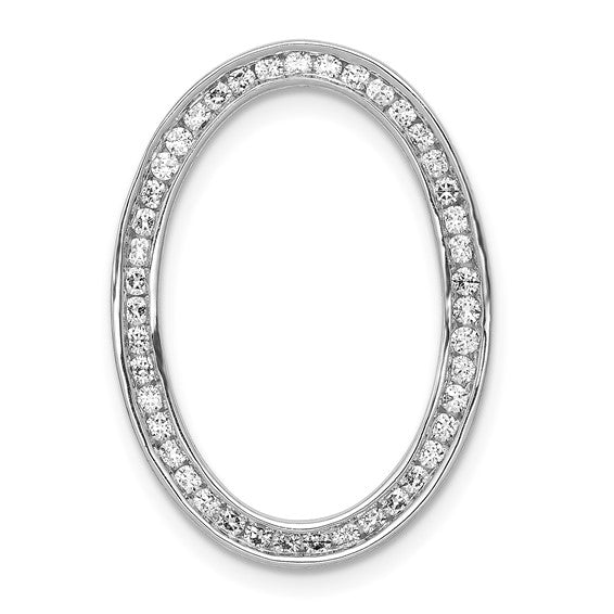 14kt White Gold 1/2ct. Diamond Channel Set Oval Chain Slide