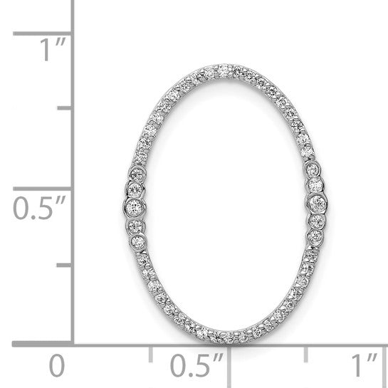 14kt White Gold 1/4ct. Diamond Oval Chain Slide