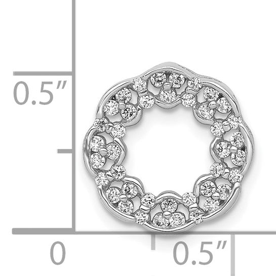 14kt White Gold 3/8ct. Diamond Fancy Circle Chain Slide