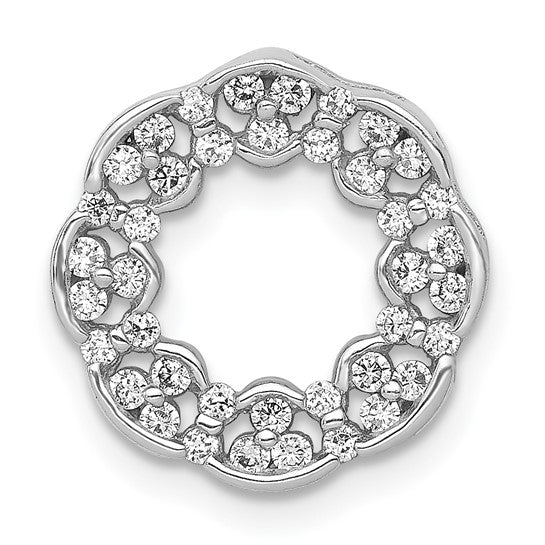 14kt White Gold 3/8ct. Diamond Fancy Circle Chain Slide