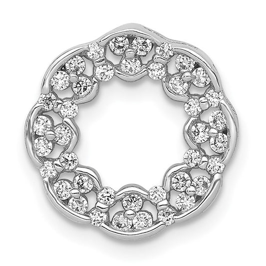 14kt White Gold 3/8ct. Diamond Fancy Circle Chain Slide