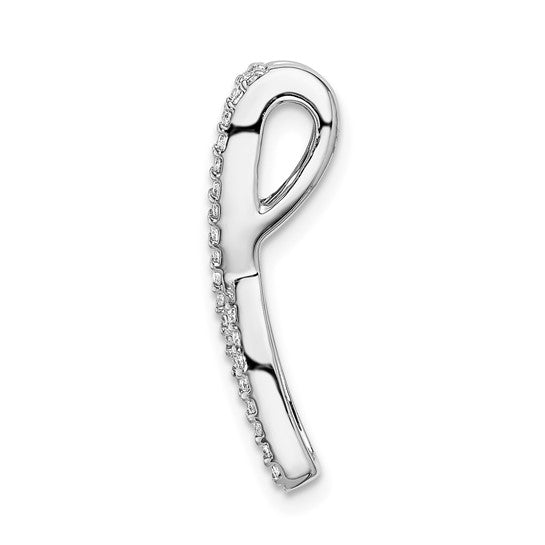 14kt White Gold Twist Diamond and Emerald Fancy Chain Slide