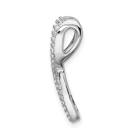 14kt White Gold 1/3 ct. Diamond and Sapphire Fancy Twist Chain Slide
