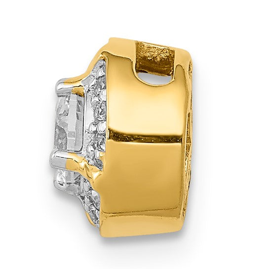 14kt Yellow Gold 1/15ct. Diamond and .25 Sapphire Fancy Chain Slide