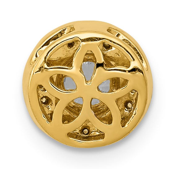 14kt Yellow Gold 1/15ct. Diamond and .25 Sapphire Fancy Chain Slide