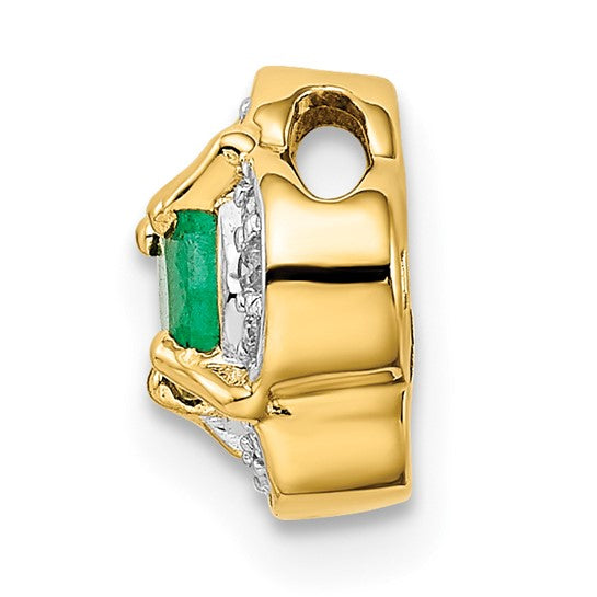 14kt Yellow Gold Diamond and .33 Emerald Fancy Chain Slide