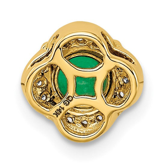 14kt Yellow Gold Diamond and .33 Emerald Fancy Chain Slide