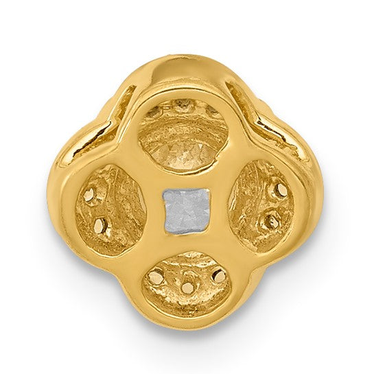 14kt Yellow Gold 1/20ct. Diamond and .25 Sapphire Fancy Chain Slide