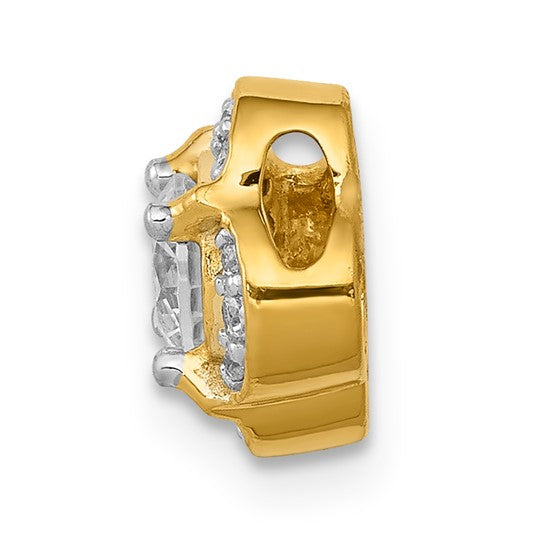 14kt Yellow Gold 1/15ct. Diamond and .33 Sapphire Fancy Chain Slide