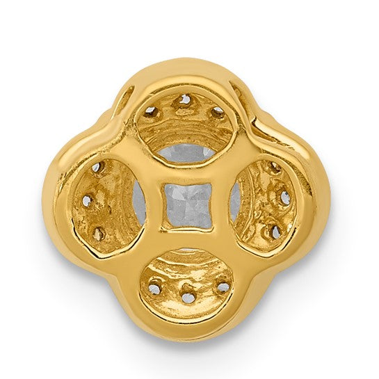 14kt Yellow Gold 1/15ct. Diamond and .33 Sapphire Fancy Chain Slide