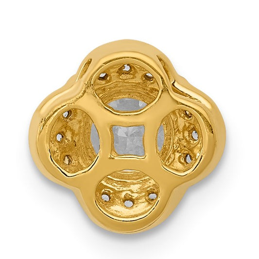 14kt Yellow Gold 1/15ct. Diamond and .33 Sapphire Fancy Chain Slide