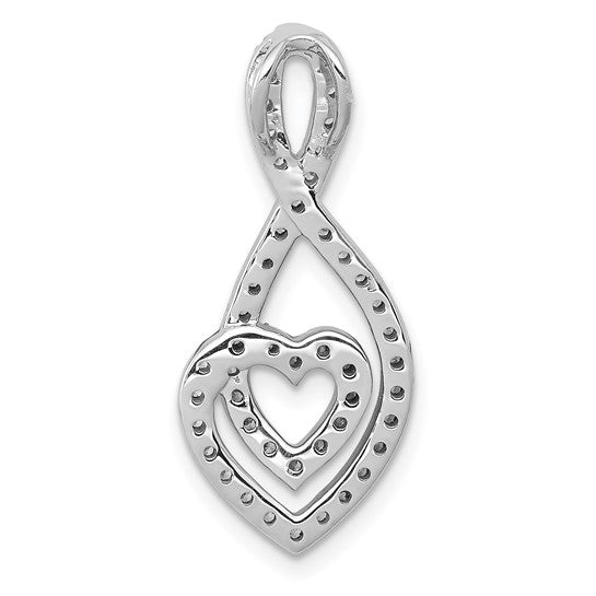 14kt White Gold 1/2ct. Diamond Fancy Heart Infinity Chain Slide