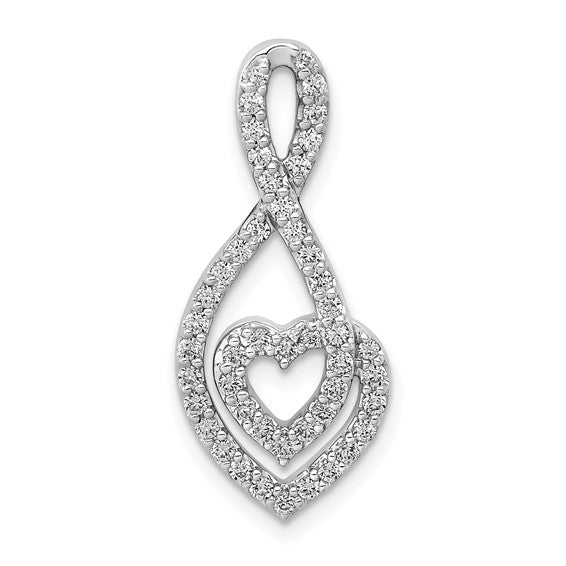 14kt White Gold 1/2ct. Diamond Fancy Heart Infinity Chain Slide