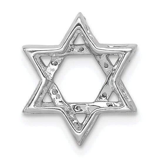 14kt White Gold 1/5ct. Diamond Star of David Chain Slide