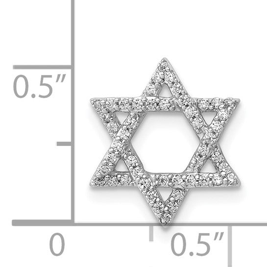 14kt White Gold 1/5ct. Diamond Star of David Chain Slide