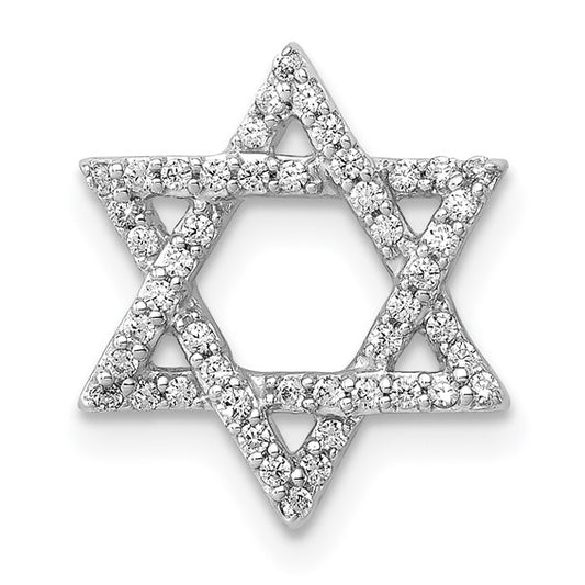 14kt White Gold 1/5ct. Diamond Star of David Chain Slide