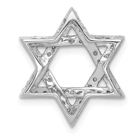 14kt White Gold 1/2ct. Diamond Star of David Chain Slide
