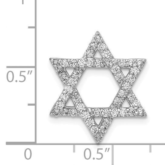 14kt White Gold 1/2ct. Diamond Star of David Chain Slide