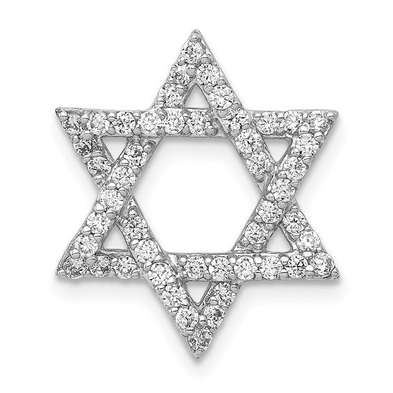 14kt White Gold 1/2ct. Diamond Star of David Chain Slide