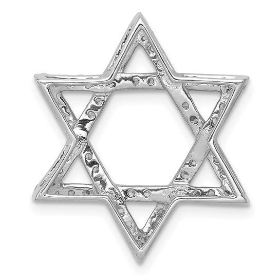 14kt White Gold 5/8ct. Diamond Star of David Chain Slide