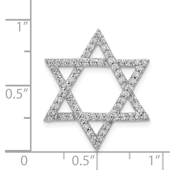 14kt White Gold 5/8ct. Diamond Star of David Chain Slide