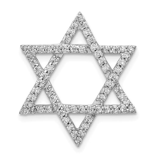 14kt White Gold 5/8ct. Diamond Star of David Chain Slide